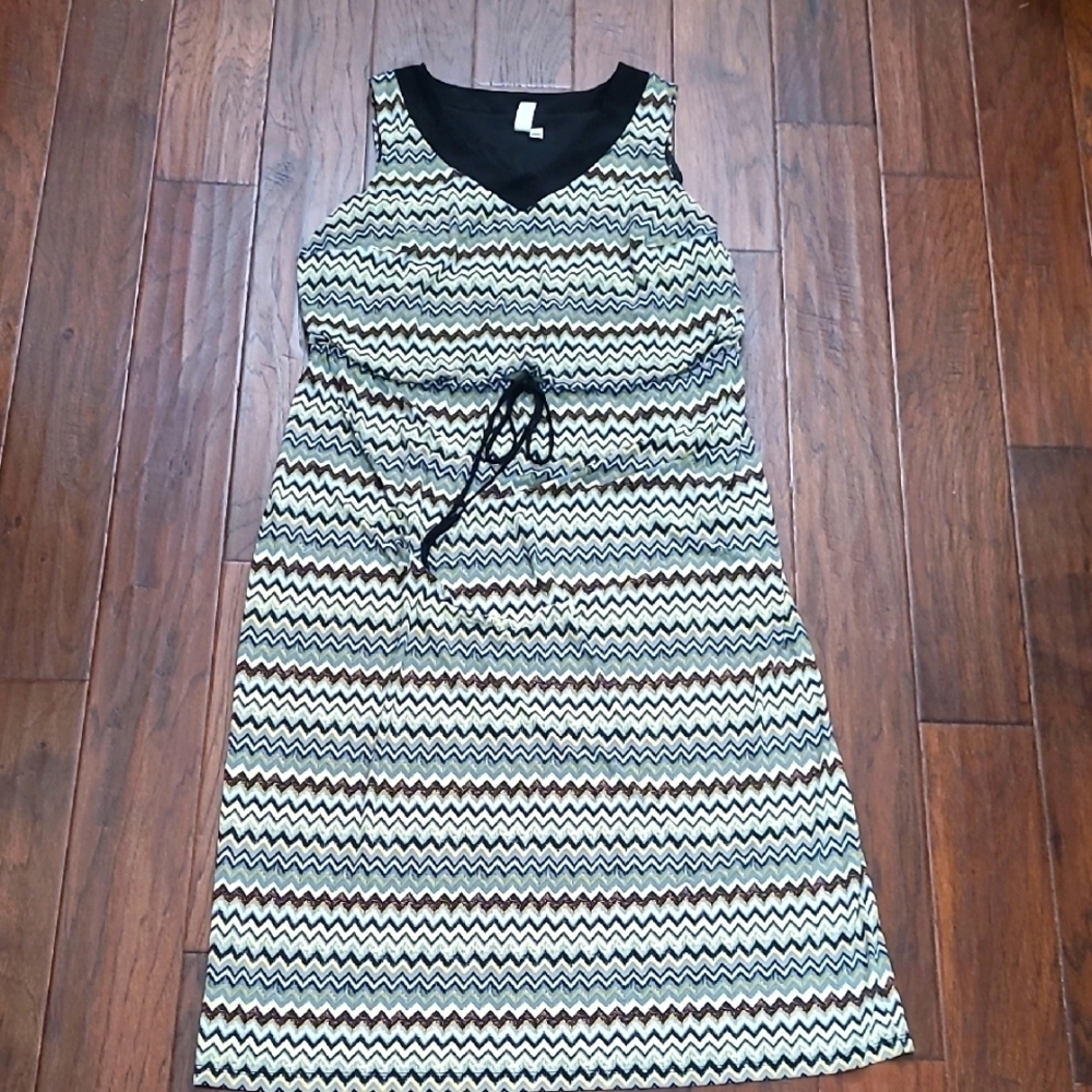 Emma & Michele Colorful Chevron Patterned Sleeveless Maxi Dress size 2X